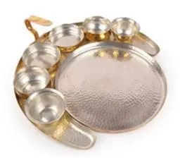 Silver Pooja Thali Set — Handcrafted Export Product by NXTGENEXPORTS, Moradabad